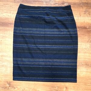 Soho Apparel Blue Black Pencil Skirt Knee-Length Work